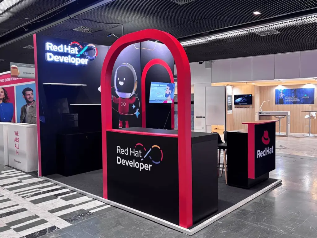Custom exhibition stand design for Red Hat