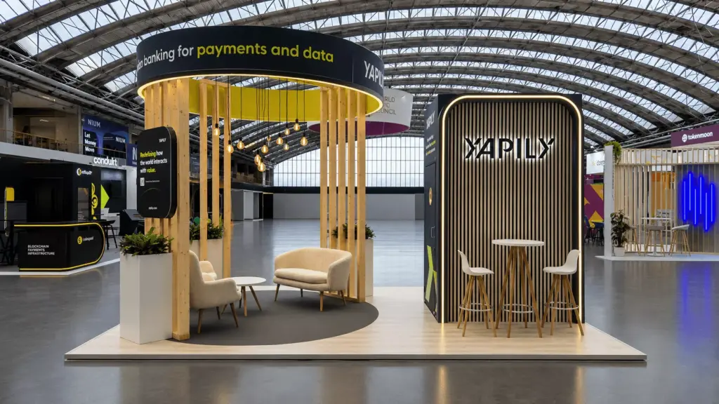 Custom exhibition stand design for Yapily